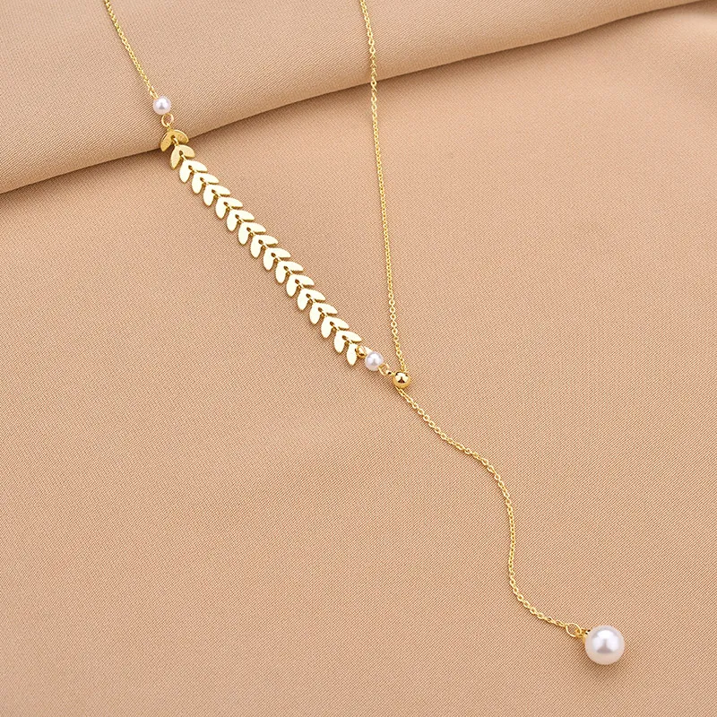 WAW Gold Plated Copper Artificial Pearl Necklaces Women's-6