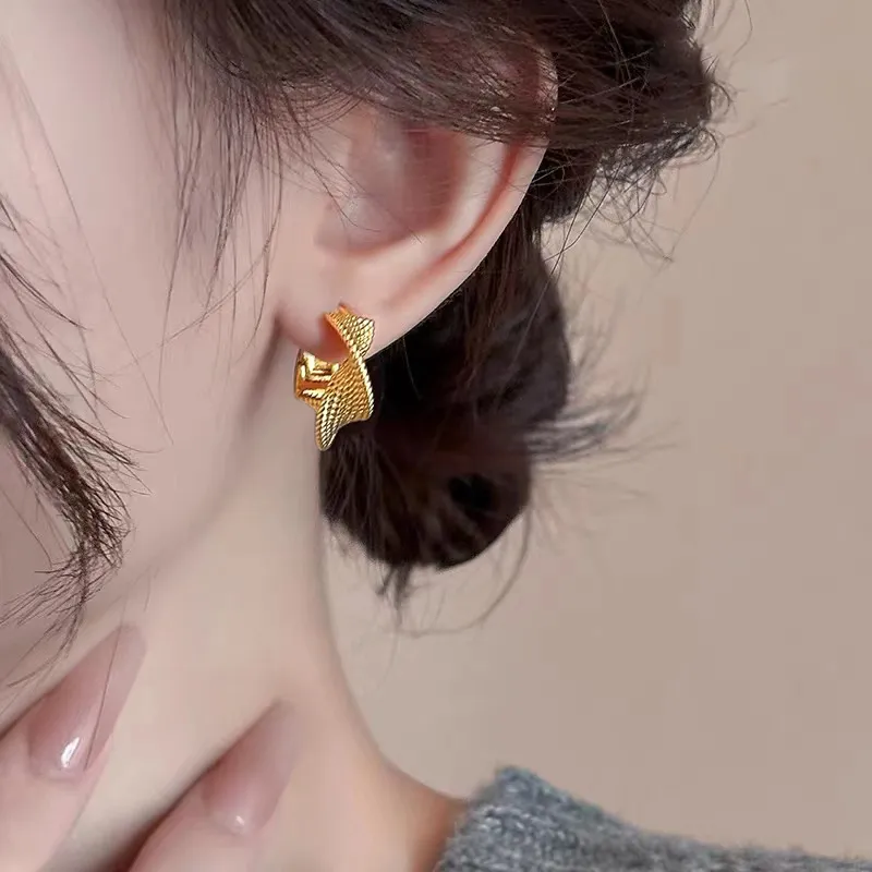 WAW Gold Plated Copper Earrings Women's-5