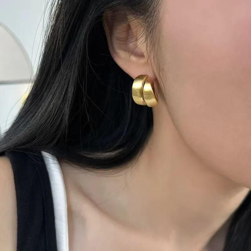 WAW Gold Plated Copper Earrings Women's-11