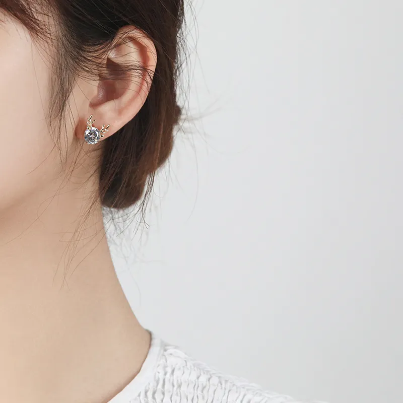 WAW Artificial Zircon Stud Earrings Women's-1