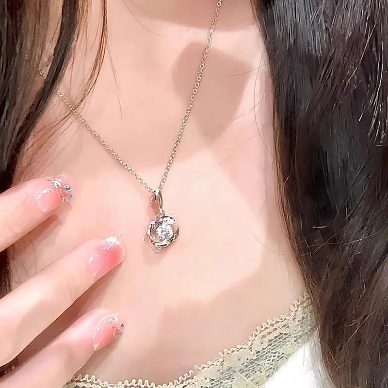 WAW Copper Gold plated Zircon Necklaces Women's-5