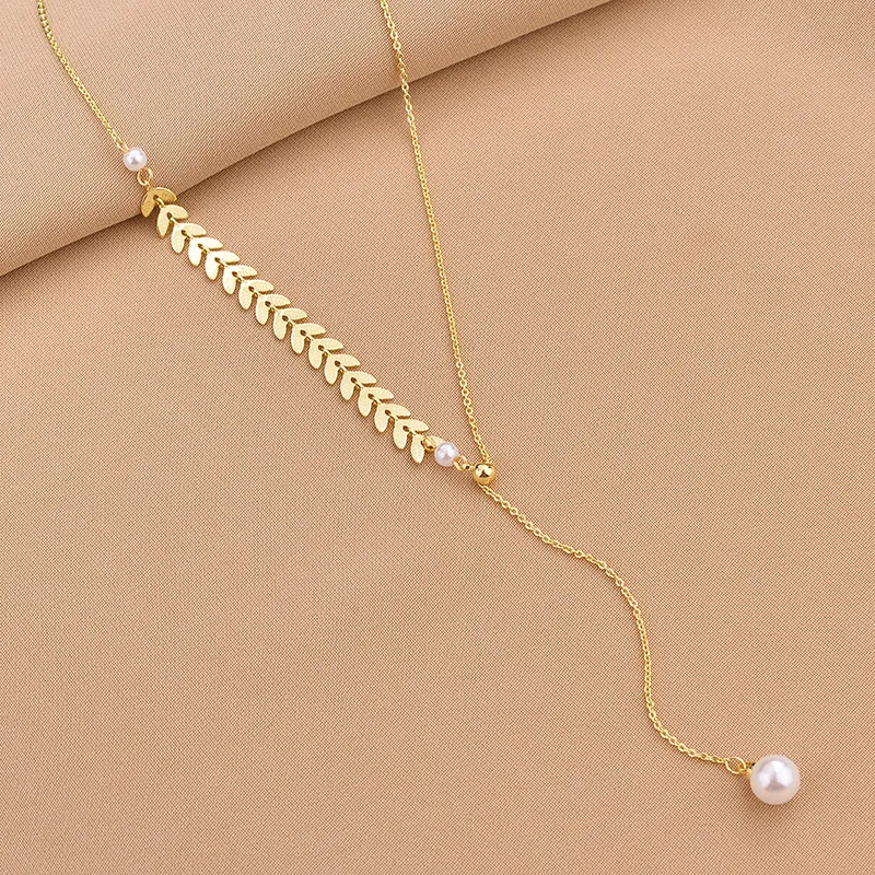 WAW Gold Plated Copper Artificial Pearl Necklaces Women's-7