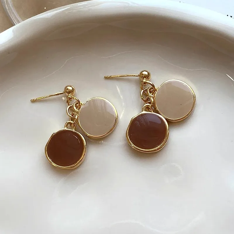 WAW Gold Plated Copper Drip Glaze Earrings Women's-4