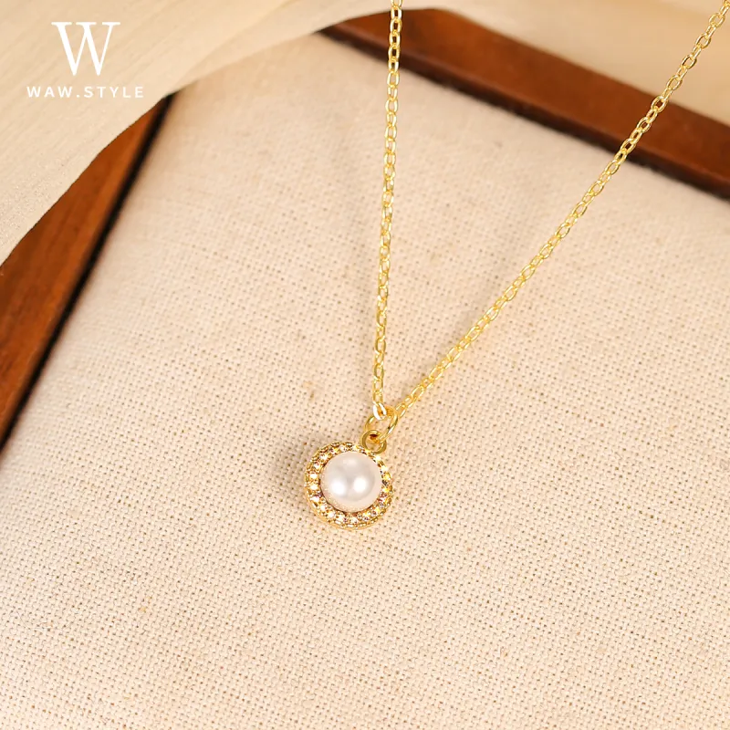 WAW Gold Plated Copper Necklaces Women's-6
