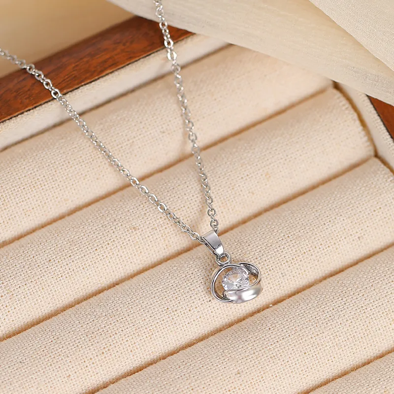 WAW Copper Gold plated Zircon Necklaces Women's-4