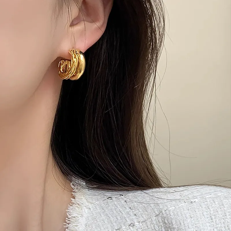 WAW Gold Plated Copper Earrings Women's-2