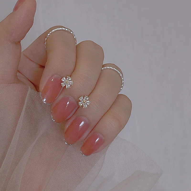 WAW Artificial Zircon Stud Earrings Women's-5
