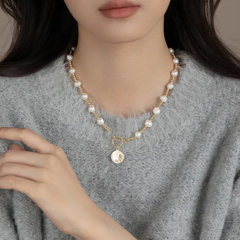 WAW Gold Plated Copper Pearl Necklaces Women's-1