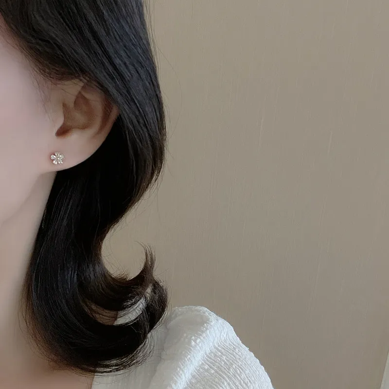 WAW Artificial Zircon Stud Earrings Women's-3