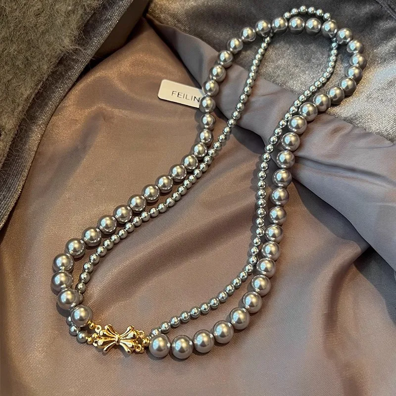 WAW Gold Plated Copper Faux Pearl Necklaces Women's-1
