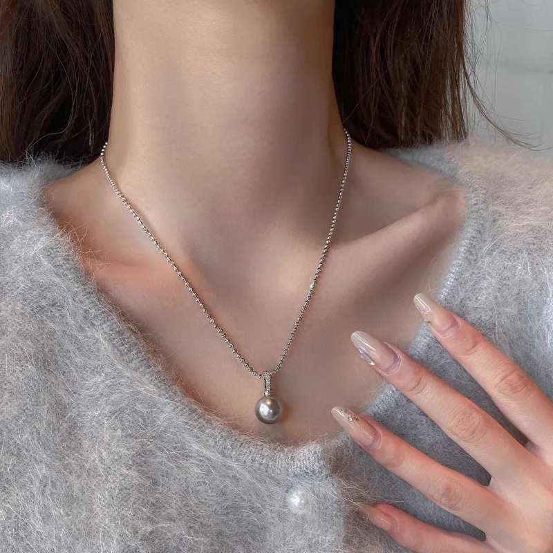 WAW Gold Plated Copper Faux Pearl With Micro Encrusted Zircon Necklaces Women's-1
