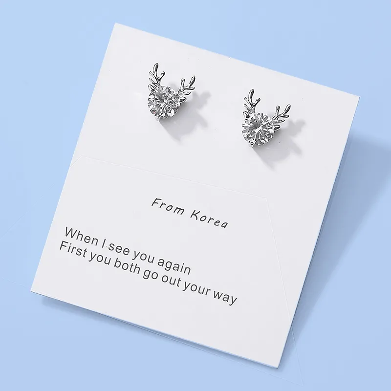 WAW Artificial Zircon Stud Earrings Women's-4