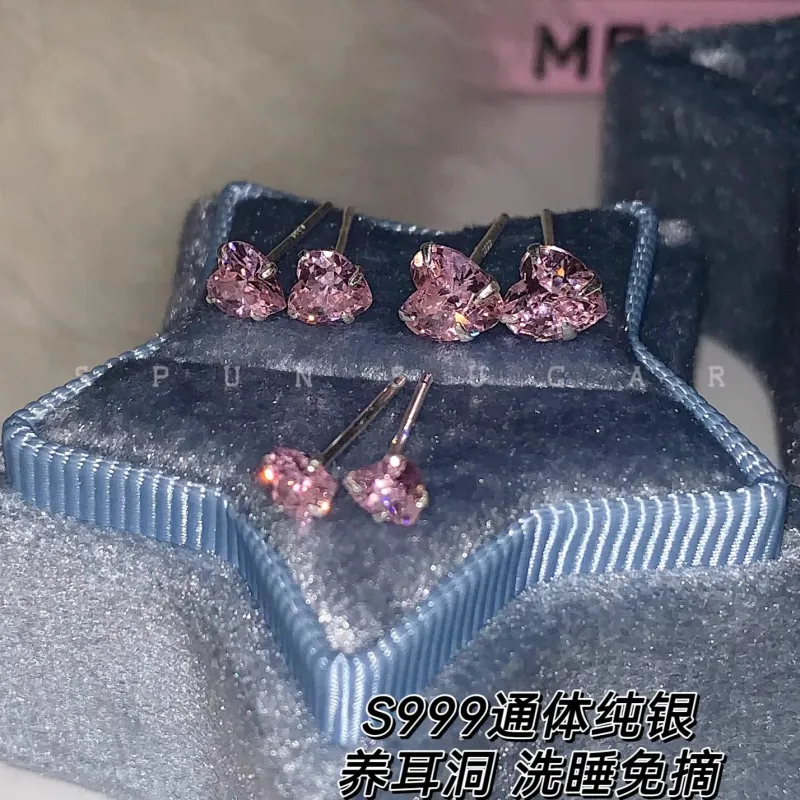 WAW S999 Fine Silver Stud Earrings Women's-2