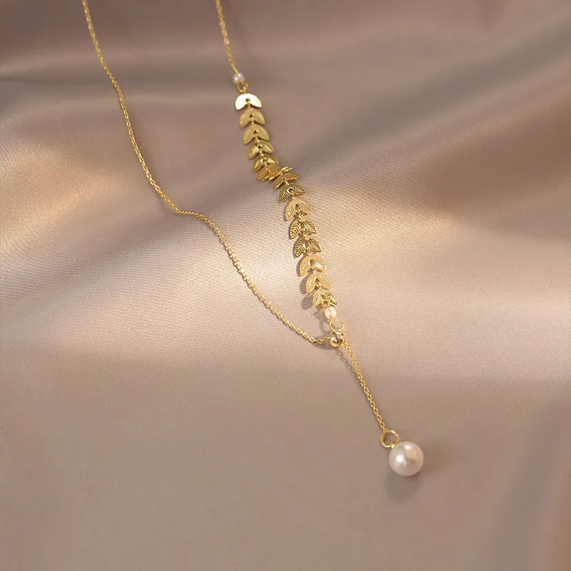 WAW Gold Plated Copper Artificial Pearl Necklaces Women's-1