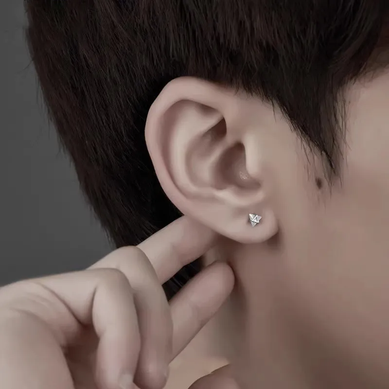 WAW Gold Plated Copper Stud Earrings Men's-3