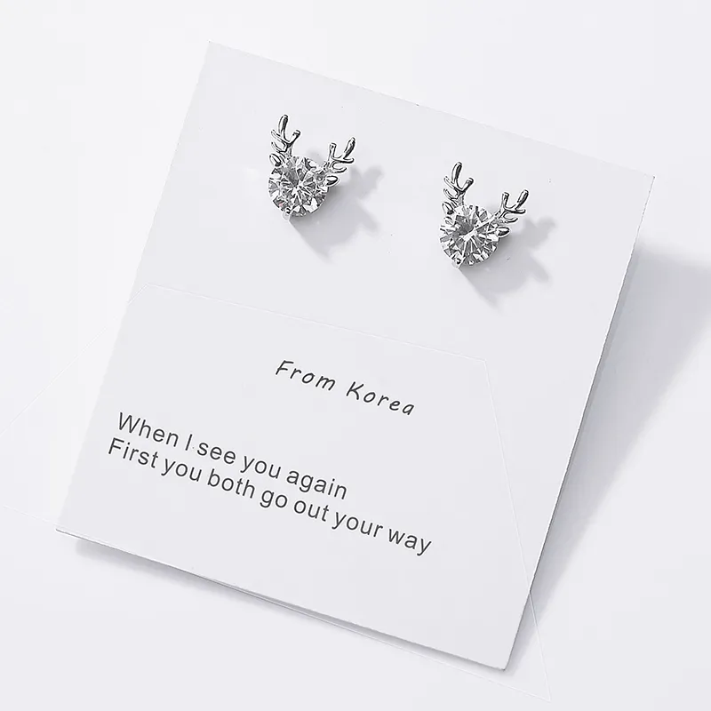 WAW Artificial Zircon Stud Earrings Women's-5
