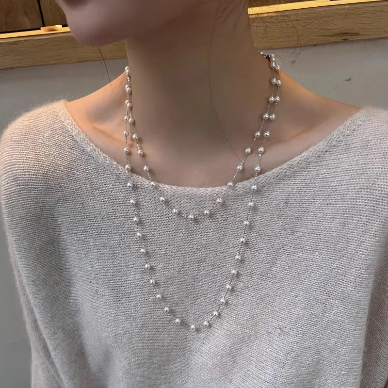 WAW Gold Plated Copper Faux Pearl Necklaces Women's-3