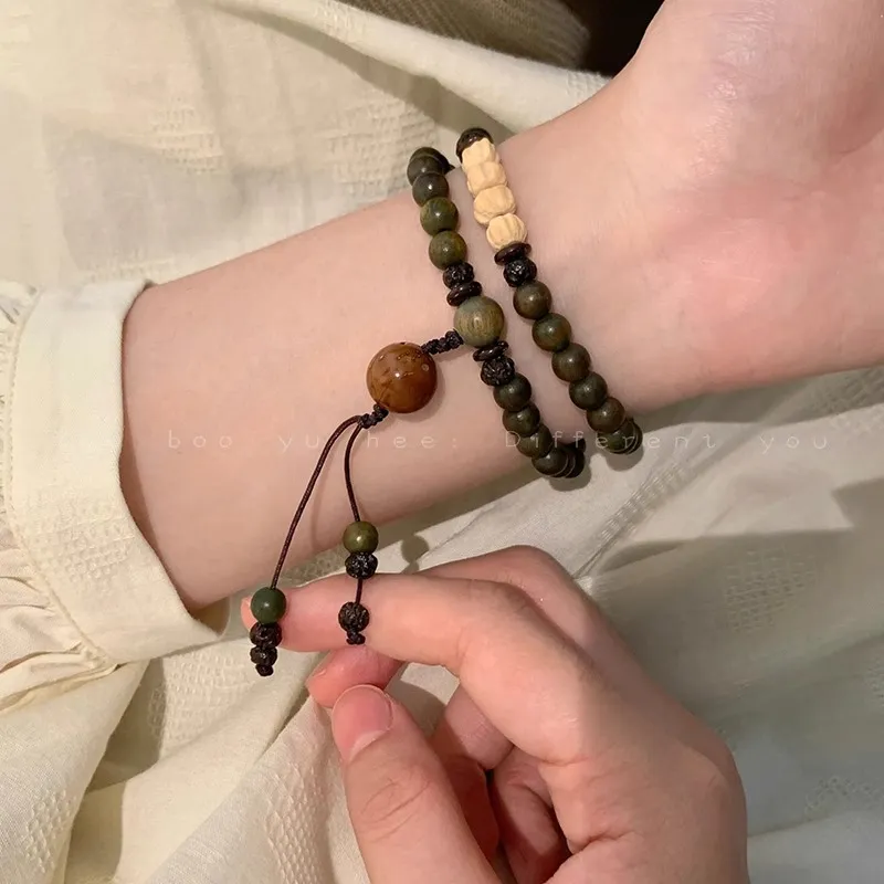 WAW Green Sandalwood Wooden Bracelets Unisex-5
