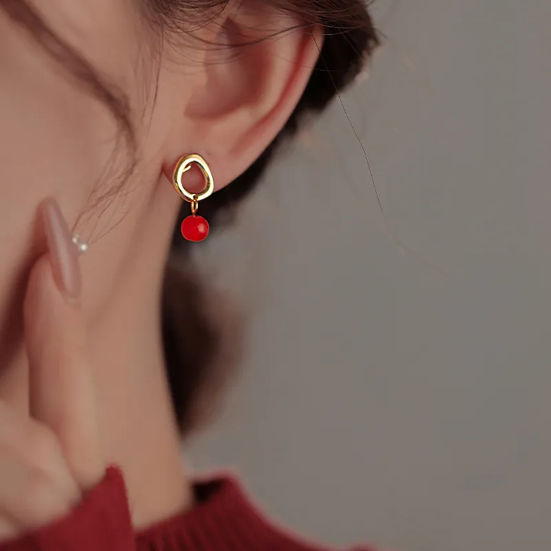 WAW Gold Plated Copper/Glass Earrings Women's-3