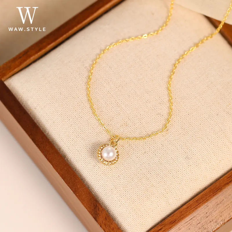 WAW Gold Plated Copper Necklaces Women's-2