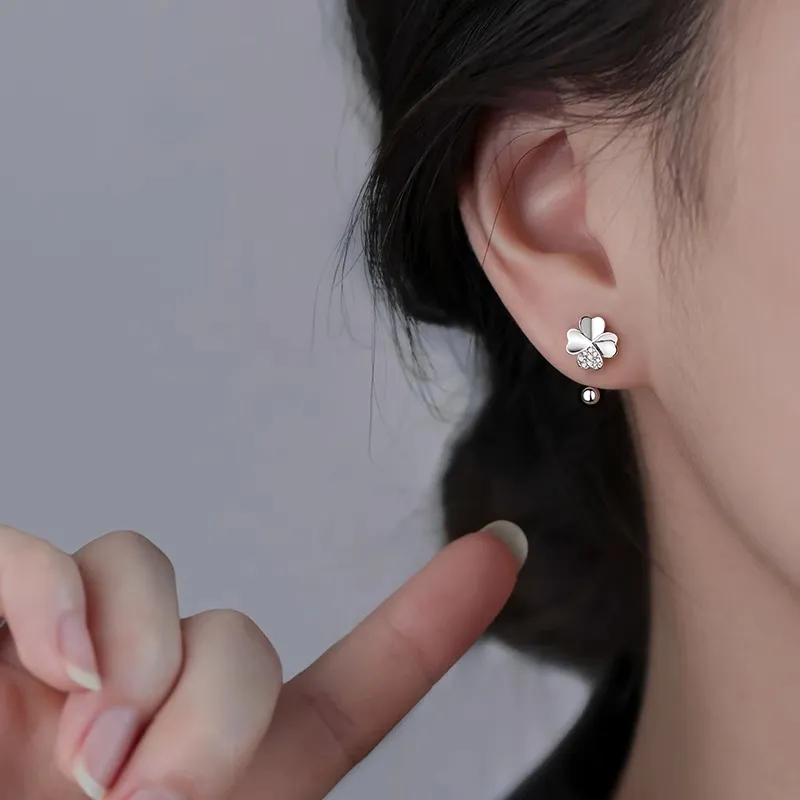 WAW S999 Sterling Silver Stud Earrings Women's-4