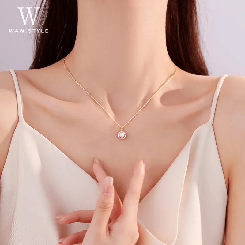 WAW Gold Plated Copper Necklaces Women's-3