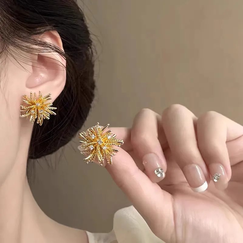 WAW Gold Plated Copper Zircon Earrings Women's-1