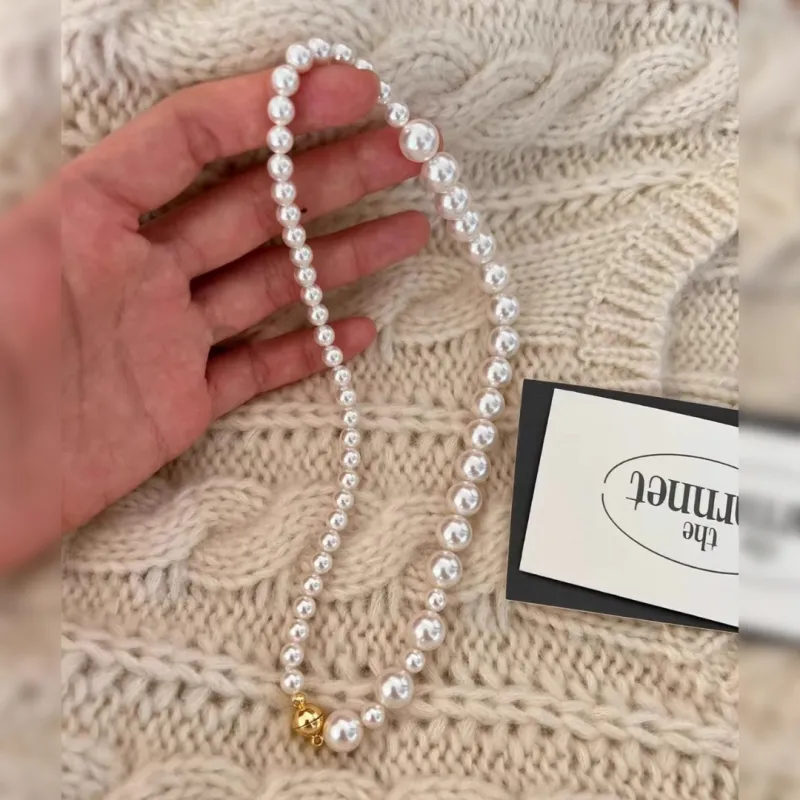 WAW Gold Plated Copper Faux Pearl Necklaces Women's-1
