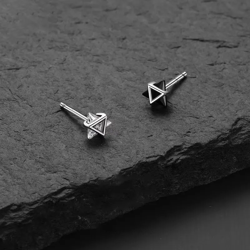 WAW Gold Plated Copper Stud Earrings Men's-4