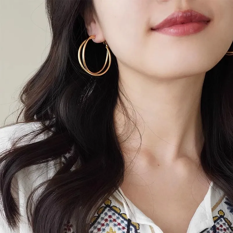 WAW Gold Plated Copper Earrings Women's-4