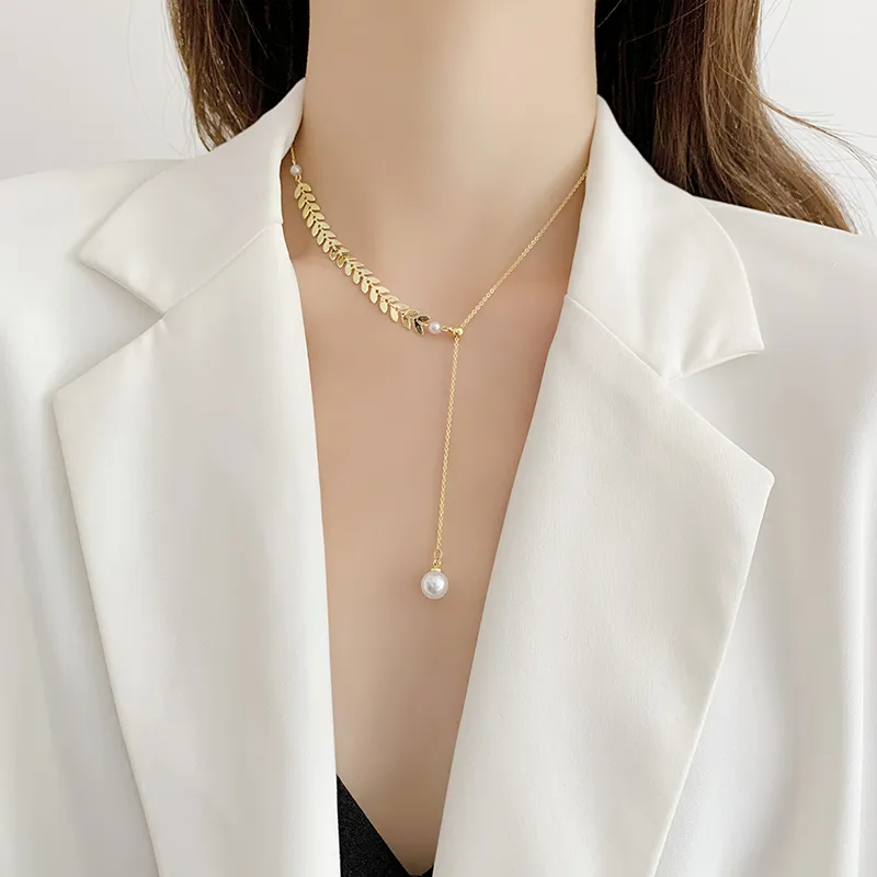 WAW Gold Plated Copper Artificial Pearl Necklaces Women's-2