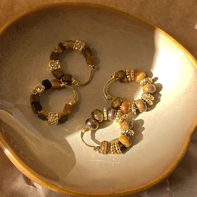 WAW Gold Plated Copper Glass Earrings Women's-1