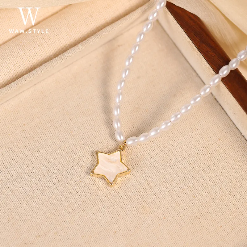 WAW Gold Plated Copper Necklaces Women's-2