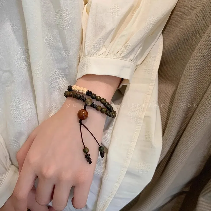 WAW Green Sandalwood Wooden Bracelets Unisex-6