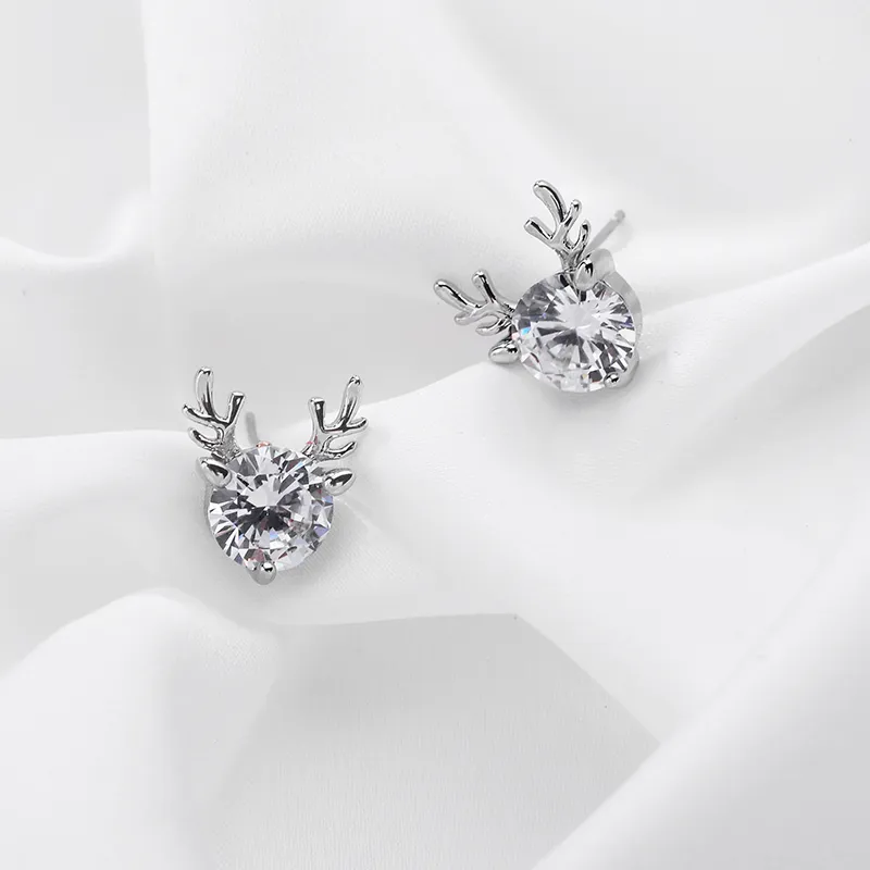 WAW Artificial Zircon Stud Earrings Women's-2