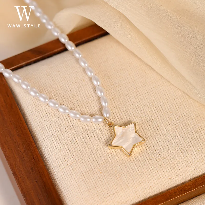 WAW Gold Plated Copper Necklaces Women's-4