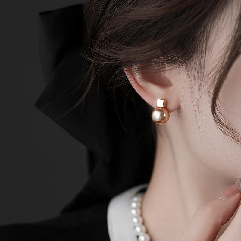 WAW Gold Plated Copper Faux Pearl Earrings Women's-9