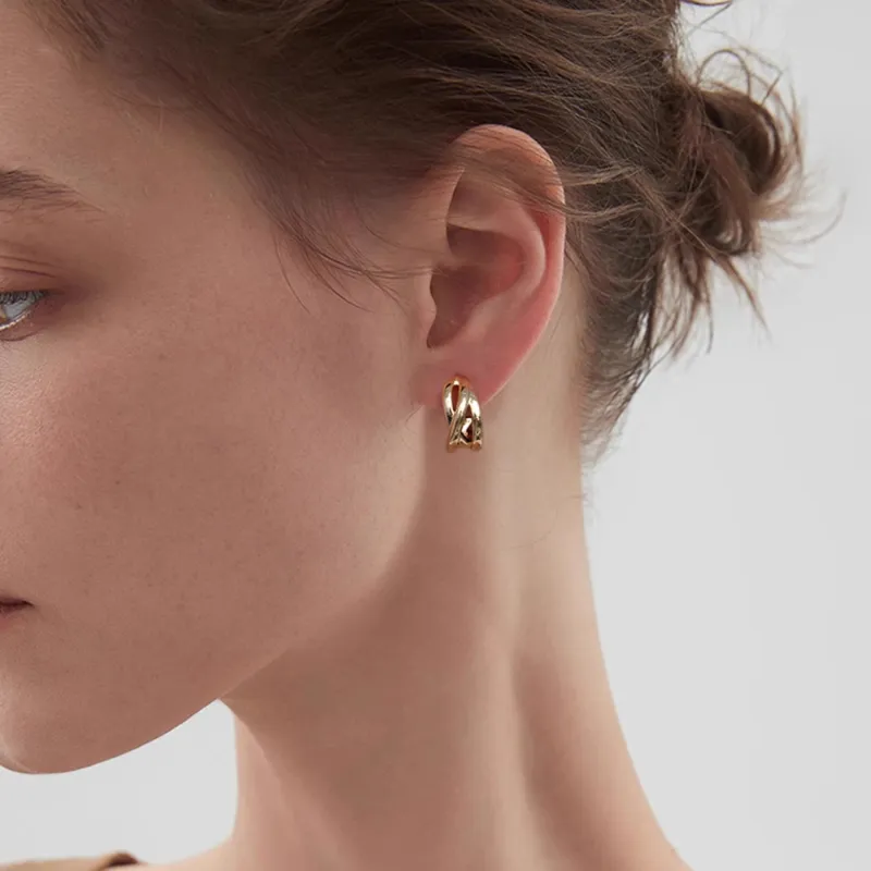 WAW Gold Plated Copper Earrings Women's-6