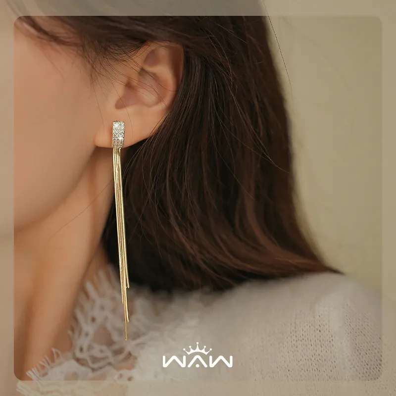 WAW Gold Plated Copper Drop Earrings Women's-3