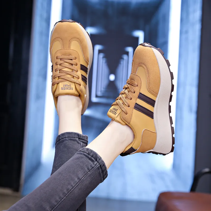 Nrillo Cushioning Anti-Slip Wear-Resistant Coverage Balance Height Increasing Rebound Low-Top Casual Shoes Women's-13