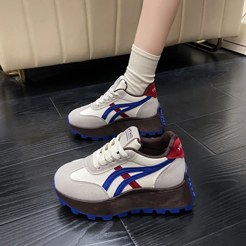 Nrillo Cushioning Anti Slip Wear Resistant Coverage Balance Height Increasing Rebound Low Top Casual Shoes Women's-7