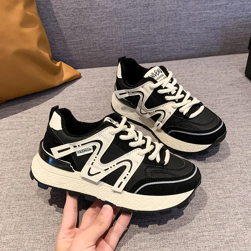 Nrillo Anti Slip Wear Resistant Breathable Height Increasing Low Top Casual Shoes Women's-2