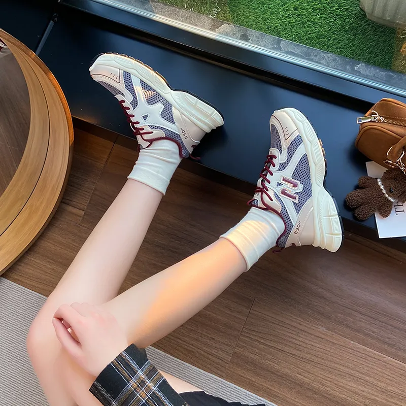 Nrillo Cushioning Anti-Slip Wear-Resistant Coverage Balance Height Increasing Rebound Low-Top Casual Shoes Women's-6