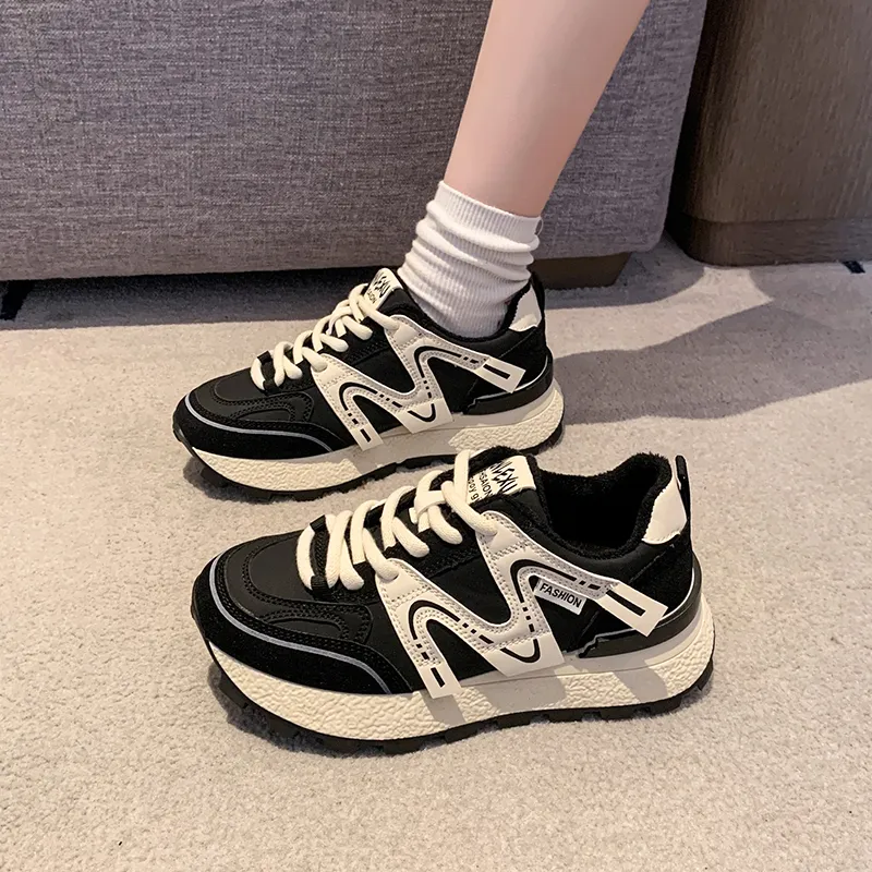 Nrillo Anti Slip Wear Resistant Breathable Height Increasing Low Top Casual Shoes Women's-4