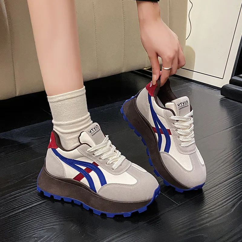 Nrillo Cushioning Anti Slip Wear Resistant Coverage Balance Height Increasing Rebound Low Top Casual Shoes Women's-8