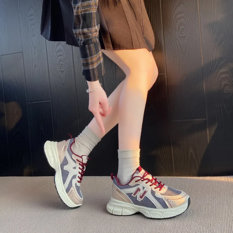 Nrillo Cushioning Anti-Slip Wear-Resistant Coverage Balance Height Increasing Rebound Low-Top Casual Shoes Women's-7