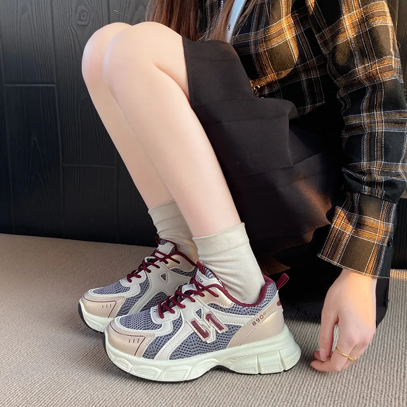 Nrillo Cushioning Anti-Slip Wear-Resistant Coverage Balance Height Increasing Rebound Low-Top Casual Shoes Women's-8
