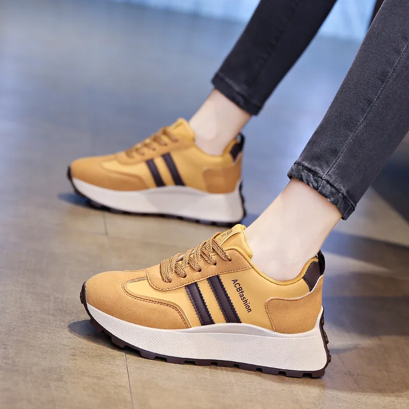 Nrillo Cushioning Anti-Slip Wear-Resistant Coverage Balance Height Increasing Rebound Low-Top Casual Shoes Women's-14