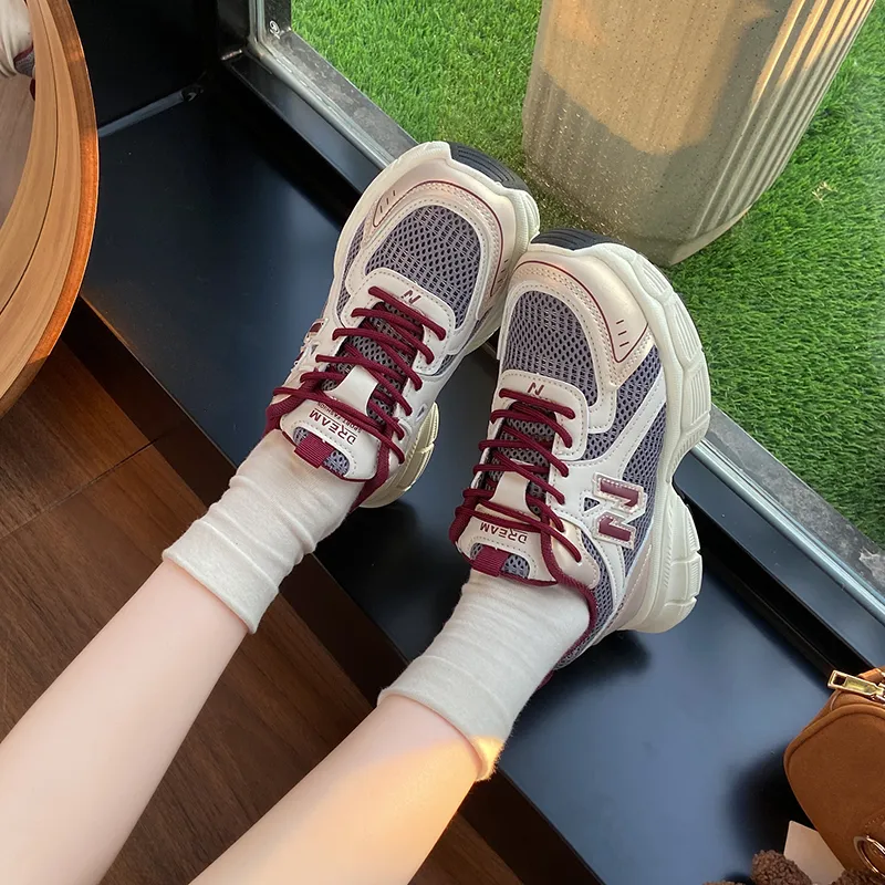 Nrillo Cushioning Anti-Slip Wear-Resistant Coverage Balance Height Increasing Rebound Low-Top Casual Shoes Women's-5