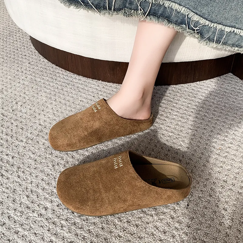 Nrillo Rubber Sole Abrasion Resistant Slip Resistant Wrap toe Slippers Women's-6